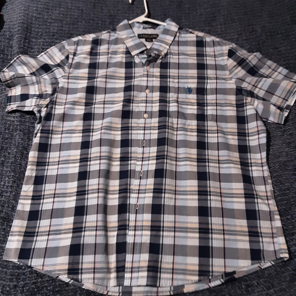 U.S. Polo Assn. Navy and White Checkered Shirt